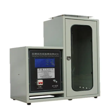 Flame retardant paper and board burning tester
